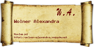 Wolner Alexandra névjegykártya